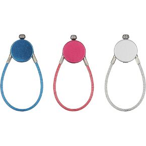 Quick Release Keychains Cable Ring Detachable Locking Carabiner - Easy Lock Key Ring Loop for Car Keys
