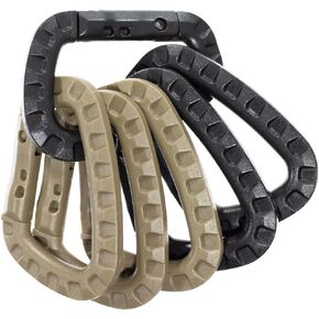 Tactical Carabiner Keychain 6 Pack - Durable Plastic Carabiners - Lightweight Spring Snap Gear - Utility Hooks for Backpacks, Buckles, Hanging Gear, and Outdoor Recreation
