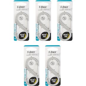 Nite Ize S-Biner Stainless Steel Dual Carabiner - Size 4-5 Count (5 Pack)