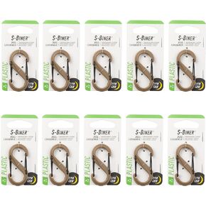 Nite Ize S-Biner Plastic Dual Carabiner - Size 2 - Coyote - 10 Count (10 Pack)
