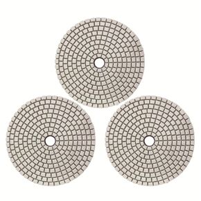 4 Inch Wet/Dry 3 Step Diamond Polishing Pads for Granite Marble Concrete Step 1-3 Hook and Loop Stone Polishing Pads