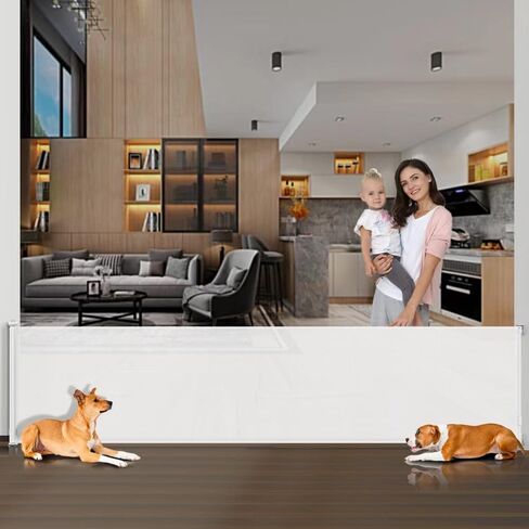 بوابات أطفال قابلة للسحب عريضة للغاية 120 بوصة، بوابات للكلاب للمنزل واسعة للغاية، بوابة أطفال واسعة للغاية لفتح كبير في الهواء الطلق، بوابة أمان قابلة للسحب، بوابة قابلة للسحب للمداخل والطوابق والممرات والسلالم in Kuwait