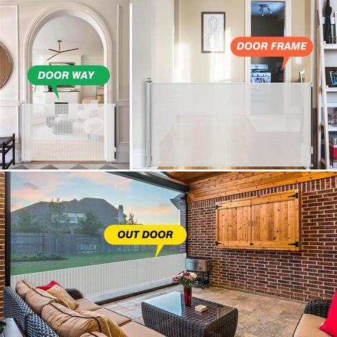 بوابات أطفال قابلة للسحب عريضة للغاية 120 بوصة، بوابات للكلاب للمنزل واسعة للغاية، بوابة أطفال واسعة للغاية لفتح كبير في الهواء الطلق، بوابة أمان قابلة للسحب، بوابة قابلة للسحب للمداخل والطوابق والممرات والسلالم in Kuwait