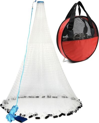 Fishing Cast Net - Nylon Casting Throw Net 4ft/6ft/7ft/8ft - Heavy Duty Sinker Youth Cast Net for Fishing - Fish Throw Cast Net for Bait Fish in Kuwait