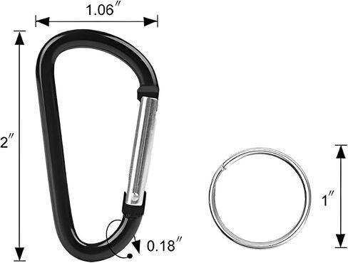 EYST 40pcs Mini Aluminum Clip Keychain Buckle Clips Bulk Aluminum D Ring Shape Small Lock Spring Snap Hook for Clip Outdoor Camping Hiking Spring Link Key Chain Durable Improved 20pcs Ring Keychains in Saudi Arabia