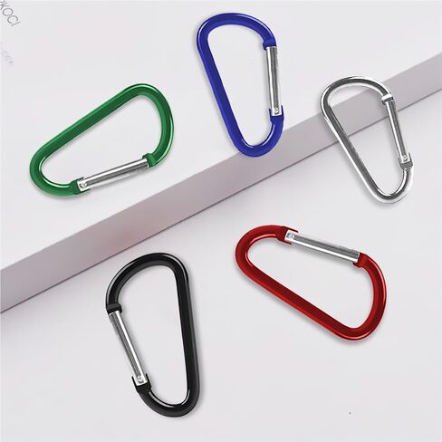 EYST 40pcs Mini Aluminum Clip Keychain Buckle Clips Bulk Aluminum D Ring Shape Small Lock Spring Snap Hook for Clip Outdoor Camping Hiking Spring Link Key Chain Durable Improved 20pcs Ring Keychains in Saudi Arabia