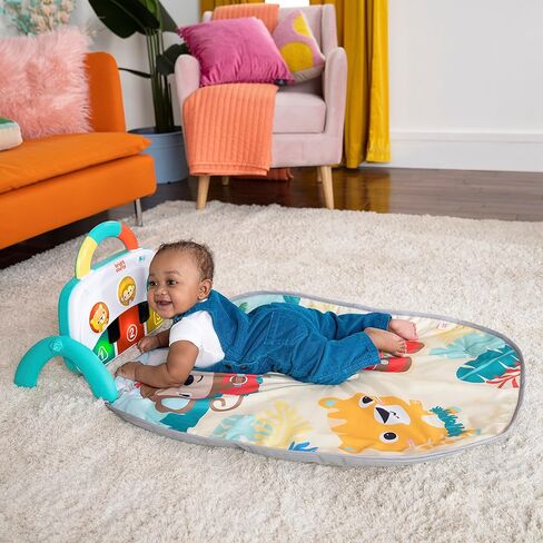 لعبة كرة اللعب برايت ستارتس 5 في 1 - سجادة اللعب الكبيرة تتحول إلى صالة ألعاب رياضية للأطفال حديثي الولادة إلى الأطفال الصغار - استوائية تمامًا (أخضر) in Kuwait