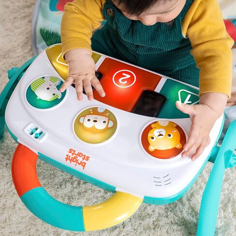 لعبة كرة اللعب برايت ستارتس 5 في 1 - سجادة اللعب الكبيرة تتحول إلى صالة ألعاب رياضية للأطفال حديثي الولادة إلى الأطفال الصغار - استوائية تمامًا (أخضر) in Kuwait