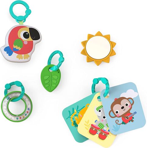 لعبة كرة اللعب برايت ستارتس 5 في 1 - سجادة اللعب الكبيرة تتحول إلى صالة ألعاب رياضية للأطفال حديثي الولادة إلى الأطفال الصغار - استوائية تمامًا (أخضر) in Kuwait