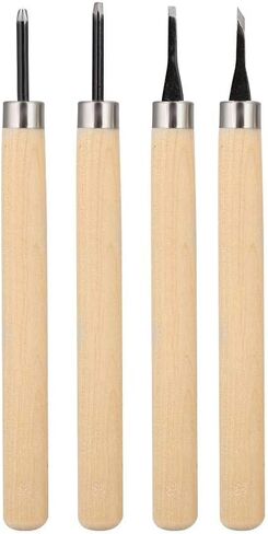 4pcs Wood Carving Tools Manual Sharpener DIY Art Craft Carving Knives Set for Rubber Small Pumpkin Soap Vegetables and More (Number) in Saudi Arabia