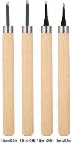 4pcs Wood Carving Tools Manual Sharpener DIY Art Craft Carving Knives Set for Rubber Small Pumpkin Soap Vegetables and More (Number) in Saudi Arabia
