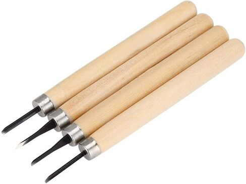 4pcs Wood Carving Tools Manual Sharpener DIY Art Craft Carving Knives Set for Rubber Small Pumpkin Soap Vegetables and More (Number) in Saudi Arabia