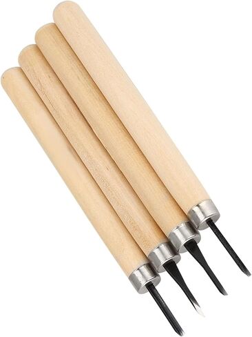 4pcs Wood Carving Tools Manual Sharpener DIY Art Craft Carving Knives Set for Rubber Small Pumpkin Soap Vegetables and More (Number) in Saudi Arabia