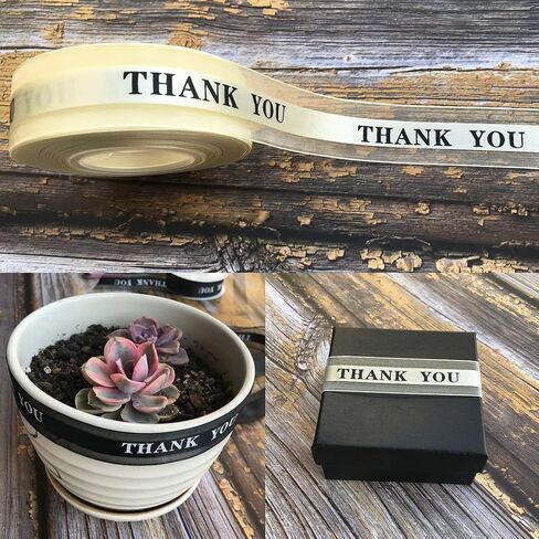 Satin Organza Ribbons with Thank You Printing,1 Inch by 25 Yard Gift Wrapping Spool for Thanksgiving Valentine's Day,Wedding Favor,Cake Box Decoration (Champagne) in Saudi Arabia