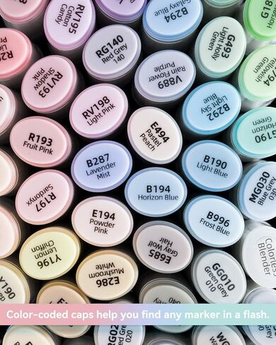 Ohuhu Alcohol Markers 48 Pastel Colors- Double Tipped Art Marker Set for Artists Adults Coloring Sketching Illustration - Chisel & Fine Dual Tips - Oahu of Ohuhu Markers - Alcohol-based Refillable Ink in Saudi Arabia