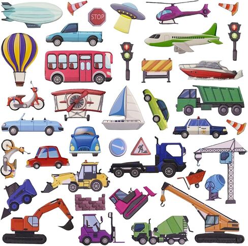 ملصقات نافذة WALPLUS للأطفال الصغار وأنشطة السفر ملصقات منتفخة ملصقات نافذة قابلة لإعادة الاستخدام ملصقات نافذة قابلة للإزالة لسيارة وطائرة ومستلزمات الحفلات المنزلية ولعبة النقل للأطفال 50 قطعة in Kuwait