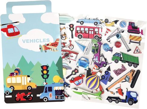 ملصقات نافذة WALPLUS للأطفال الصغار وأنشطة السفر ملصقات منتفخة ملصقات نافذة قابلة لإعادة الاستخدام ملصقات نافذة قابلة للإزالة لسيارة وطائرة ومستلزمات الحفلات المنزلية ولعبة النقل للأطفال 50 قطعة in Kuwait