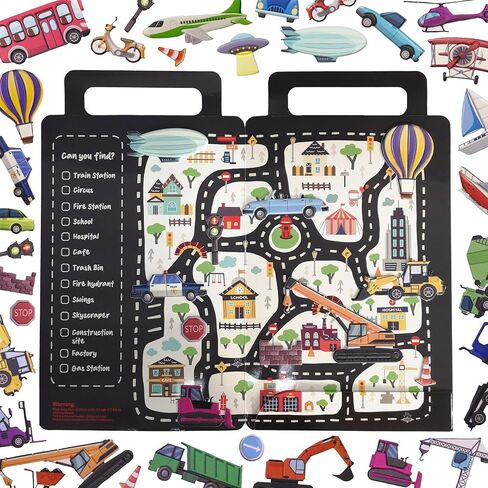 ملصقات نافذة WALPLUS للأطفال الصغار وأنشطة السفر ملصقات منتفخة ملصقات نافذة قابلة لإعادة الاستخدام ملصقات نافذة قابلة للإزالة لسيارة وطائرة ومستلزمات الحفلات المنزلية ولعبة النقل للأطفال 50 قطعة in Kuwait