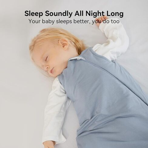 BubblePanda Rayon Made from Bamboo Sleep Sack 0-6 Months 2.5 Tog Soft Warm Quilted Toddler Sleeping Sack 3-6 Months for Infant Newborn Babies 2-Way Zipper Baby Wearable Blanket 0-3 Months in Kuwait