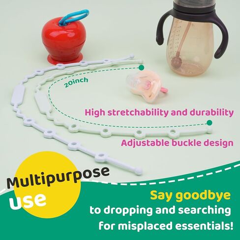 Silicone Toy Safety Strap Set, Straps + Spoon & Fork + Suction Cup in Saudi Arabia