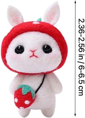 BAIWANLCH Needle Felting Kit Beginner Felt Animals Strawberry Bunny Felting Starter Wool Felting Kit Doll Making Supplies for Making DIY Felting Doll Craft in Kuwait