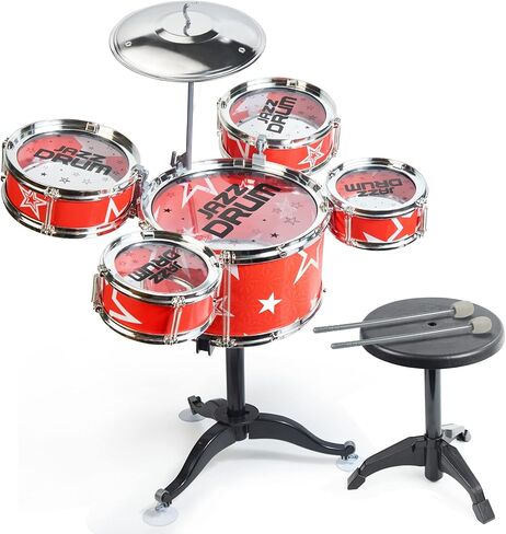 مجموعة طبول روك جاز للأطفال. مجموعة طبول صغيرة للتنوير بالموسيقى، لعبة هدية مثالية للأطفال والمراهقين والفتيان والفتيات in Kuwait