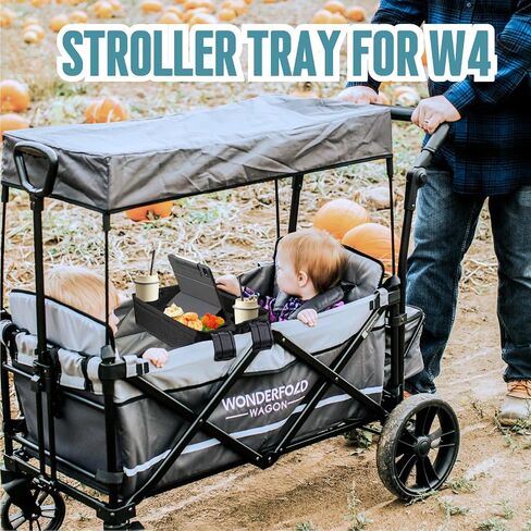 صينية الوجبات الخفيفة لعربة الأطفال قابلة للطي - منظم صينية للوجبات الخفيفة من سلسلة Wonderfold Wagon W4، ملحقات عربة الأطفال المقاومة للماء مع حامل أكواب، صينية الوجبات الخفيفة من نسيج النايلون للأطفال الذين يلعبون in Saudi Arabia