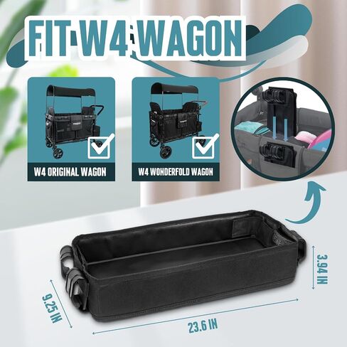 صينية الوجبات الخفيفة لعربة الأطفال قابلة للطي - منظم صينية للوجبات الخفيفة من سلسلة Wonderfold Wagon W4، ملحقات عربة الأطفال المقاومة للماء مع حامل أكواب، صينية الوجبات الخفيفة من نسيج النايلون للأطفال الذين يلعبون in Saudi Arabia