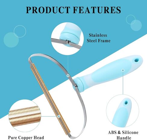 مزيل شعر الحيوانات الأليفة - مقبض إزالة شعر الحيوانات الأليفة، مشط السجاد والمكنسة الممسحة السحرية لإزالة الشعر - مكنسة سهلة لتنظيف فراء الكلاب والقطط وأداة تنظيف انسكابات الغبار للمنزل in Kuwait