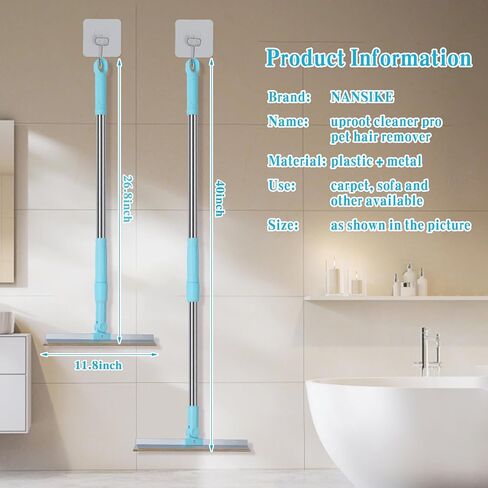 مزيل شعر الحيوانات الأليفة - مقبض إزالة شعر الحيوانات الأليفة، مشط السجاد والمكنسة الممسحة السحرية لإزالة الشعر - مكنسة سهلة لتنظيف فراء الكلاب والقطط وأداة تنظيف انسكابات الغبار للمنزل in Kuwait