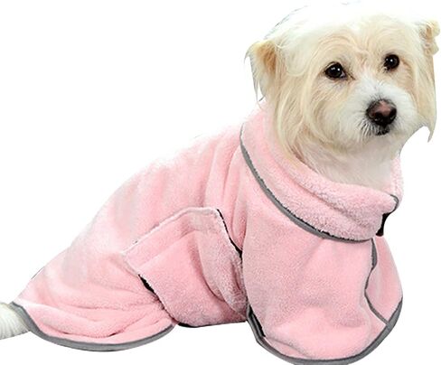 Dog Drying Coat Cat Bathrobe Towel Absorbent Soft Microfiber Bath Towel Pet Night Cape with a Grooming Brush Blue XS in Saudi Arabia