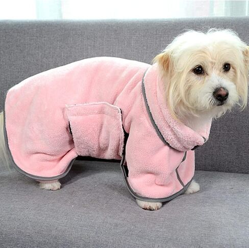 Dog Drying Coat Cat Bathrobe Towel Absorbent Soft Microfiber Bath Towel Pet Night Cape with a Grooming Brush Blue XS in Saudi Arabia