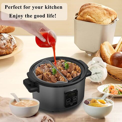 Slow Cooker Liners with Leaky Mouth Design, Cook Two Things at Once and Easy Clean, Crock Pot Divider, Suitable for 6-8QT Crock, Silicone Crock Pot Liners Oval in Saudi Arabia