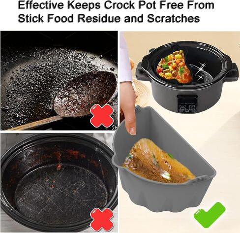 Slow Cooker Liners with Leaky Mouth Design, Cook Two Things at Once and Easy Clean, Crock Pot Divider, Suitable for 6-8QT Crock, Silicone Crock Pot Liners Oval in Saudi Arabia