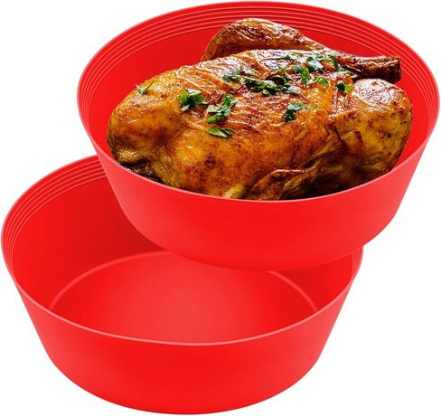 بطانات الطبخ البطيئة تناسب وعاء الفخار من 7 إلى 8 كيو تي، بطانات/أكياس كبيرة الحجم قابلة لإعادة الاستخدام، آمنة للاستخدام في غسالة الأطباق، صواني الطبخ المصنوعة من السيليكون خالية من مادة BPA (قطعتان - أحمر) in Kuwait