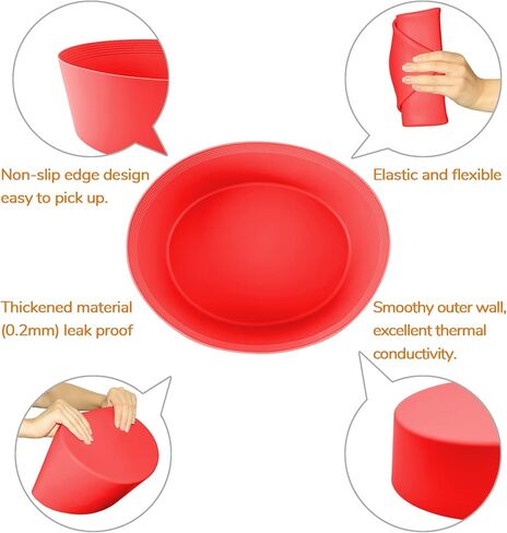 بطانات الطبخ البطيئة تناسب وعاء الفخار من 7 إلى 8 كيو تي، بطانات/أكياس كبيرة الحجم قابلة لإعادة الاستخدام، آمنة للاستخدام في غسالة الأطباق، صواني الطبخ المصنوعة من السيليكون خالية من مادة BPA (قطعتان - أحمر) in Kuwait