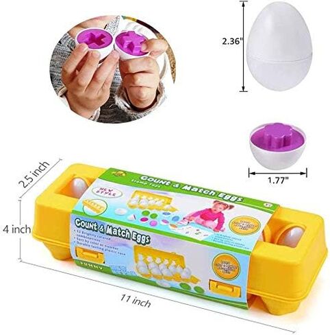 مطابقة ألعاب البيض للأطفال الصغار 1 2 3 سنة بنين بنات أطفال تعلم التعليمية اللون البيض شكل لعبة سلال عيد الفصح للطفل الصبي in Kuwait