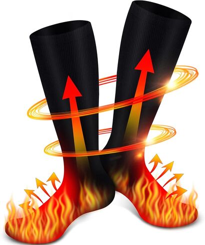 Heated Socks,Rechargeable Electric Heated Socks,Battery Powered Cold Weather Heat Socks for Men Women with 3 Heat Setting,Outdoor Camping Hiking Skiing Thermal Warm Winter Socks in Saudi Arabia