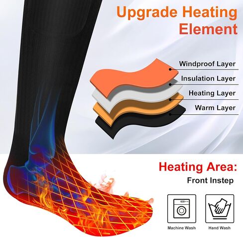 Heated Socks,Rechargeable Electric Heated Socks,Battery Powered Cold Weather Heat Socks for Men Women with 3 Heat Setting,Outdoor Camping Hiking Skiing Thermal Warm Winter Socks in Saudi Arabia