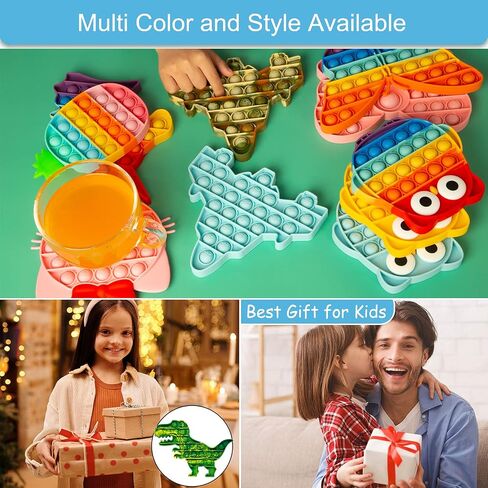 ألعاب AIZIXIN Pop Bubble Fidget الحسية، ألعاب حسية للضغط، هدايا مبتكرة للأولاد والبنات، أدوات تخفيف التوتر ومكافحة القلق للأطفال والكبار (ديناصور، تمويه) in Kuwait