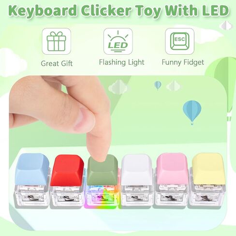 Keyboard Fidget Toy for Adults Keyboard Clicker with LED Light Keychain Fidget Stress Relief Sensory Toy in Saudi Arabia