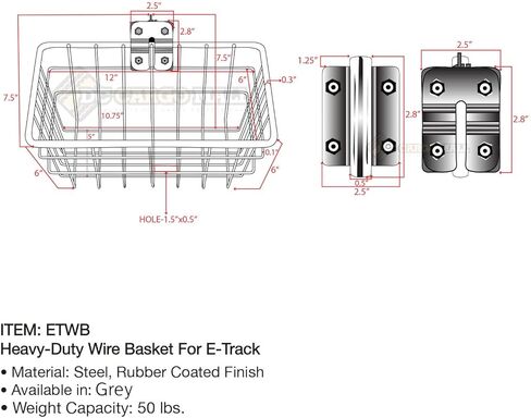 DC Cargo Mall 4-pack E-Track, Bolt-on Wall Mount Wire Basket, w/ Bolt-on Option | Super Easy Portable Trailer Organizing Storage Pail | Useful Organization Bin for Trucks and Warehouses in Saudi Arabia