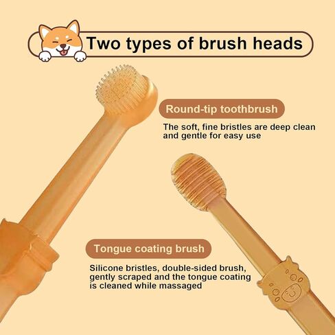 فرشاة أسنان للكلاب: فرشاة أسنان من السيليكون للحيوانات الأليفة، مجموعة تنظيف أسنان القطط مع كوب تخزين، فرشاة تنظيف لسان الكلاب والقطط بزاوية 360 درجة، العناية بالأسنان للحيوانات الأليفة الصغيرة in Kuwait