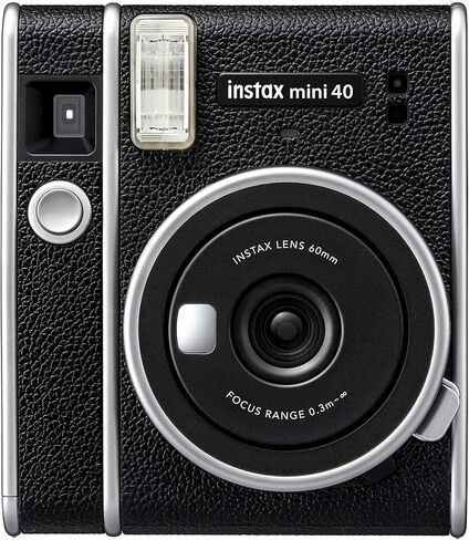 كاميرا Fujifilm Instax Mini 40 الفورية مع عدسة سيلفي مدمجة، تعريض تلقائي، سرعة مصراع تلقائي، سهلة الاستخدام، كاميرات بولارويد بتصميم أنيق وكلاسيكي للمحترفين أو المبتدئين (متجددة) in Kuwait