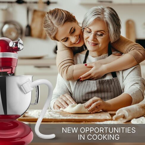 خطاف عجين حلزوني مطلي لخلاط الحامل - ملحق معدني مطلي بسعة 6 لتر لرفع وعاء خلاط المطبخ KP26M1XLC KP26M1X KG25H3X0B KNS256CDH KG25H3XSL KV25G0X KV25G8X KV25H0X إلخ in Kuwait