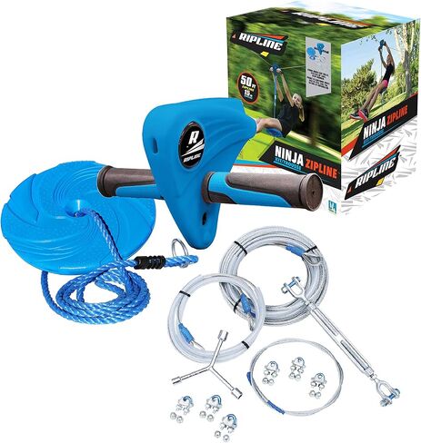 Ripline 50 ft Zipline Kit with Included Seat | Kids Zip line Kit - Backyard Zip line - Great Zipline Kit for Kids and Teens - Home Zipline Kit - Recommended Ages 8+ (RIP.995CTC) in Saudi Arabia