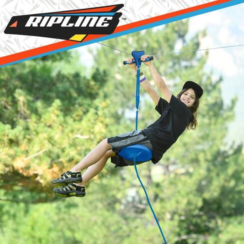 Ripline 50 ft Zipline Kit with Included Seat | Kids Zip line Kit - Backyard Zip line - Great Zipline Kit for Kids and Teens - Home Zipline Kit - Recommended Ages 8+ (RIP.995CTC) in Saudi Arabia