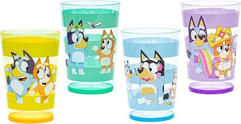 Zak Designs Bluey Nesting Tumbler Set Includes Durable Plastic Cups with Variety Artwork, Fun Drinkware is Perfect for Kids (14.5 oz, 4-Pack, Non-BPA) in Saudi Arabia