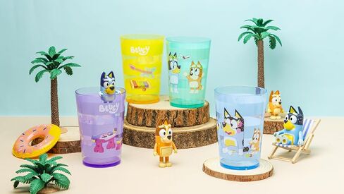 Zak Designs Bluey Nesting Tumbler Set Includes Durable Plastic Cups with Variety Artwork, Fun Drinkware is Perfect for Kids (14.5 oz, 4-Pack, Non-BPA) in Saudi Arabia