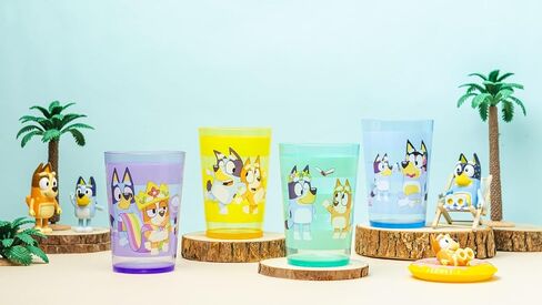 Zak Designs Bluey Nesting Tumbler Set Includes Durable Plastic Cups with Variety Artwork, Fun Drinkware is Perfect for Kids (14.5 oz, 4-Pack, Non-BPA) in Saudi Arabia